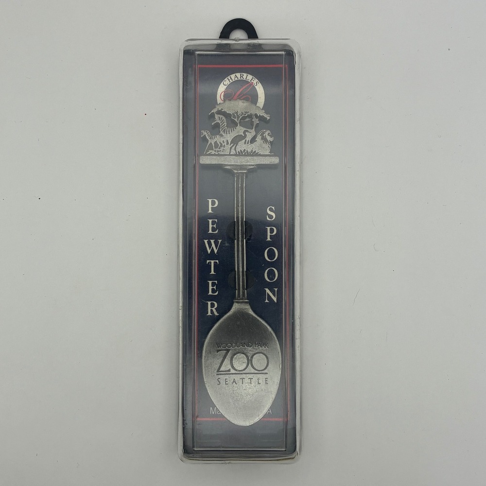 Charles Pewter Woodland Park Zoo Seattle Souvenir Spoon Safari Animals USA